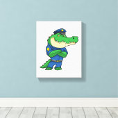 Toile Crocodile en tant qu'officier de police en uniform (Insitu (Plancher de Bois))