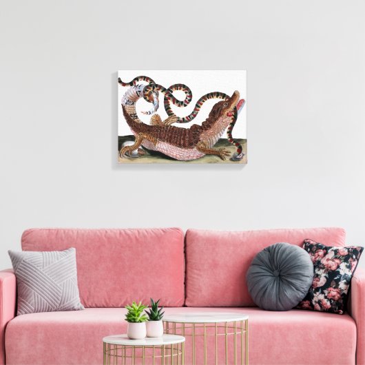 Toile Crocodile Mangeant Serpent Sur Tissu (Insitu(Salon))