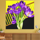 Toile Crocus Floral/Géométrique (Insitu(Salon))