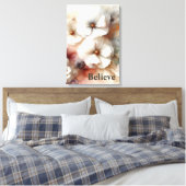 Toile Croire Citation et Cosmos Flowers (Insitu(Chambre))