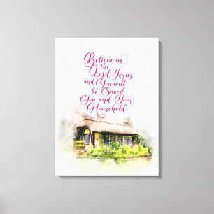 Toile Crois au Seigneur Jésus et tu seras sauvé