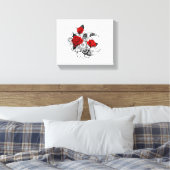 Toile Croissant mécanique avec roses rouges (Insitu(Chambre))