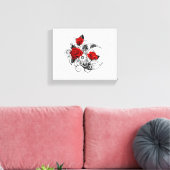 Toile Croissant mécanique avec roses rouges (Insitu(Salon))