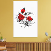 Toile Croissant mécanique avec roses rouges (Insitu(Salon))