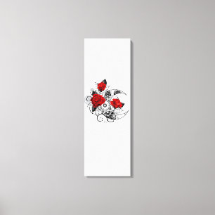 Toile Croissant mécanique avec roses rouges