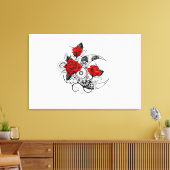 Toile Croissant mécanique avec roses rouges (Insitu(Salon))