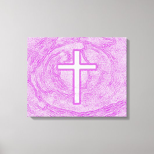 TOILE CROIX BLANCHE SOULIGNÉE EN ROSE (Recto)