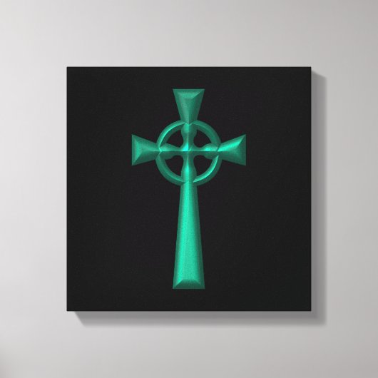 Toile Croix céleste métallique verte (Recto)