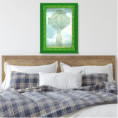 Toile Croix Celtique Verte Et Nuages (Insitu(Chambre))