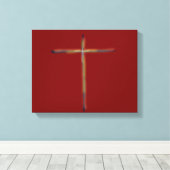 Toile Croix chrétienne sur le rouge vif (Insitu (Plancher de Bois))