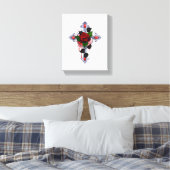 Toile Croix d'argent avec une rose rouge (Insitu(Chambre))