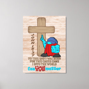 Toile Croix de Christ Rufus Mots Inspirationnels