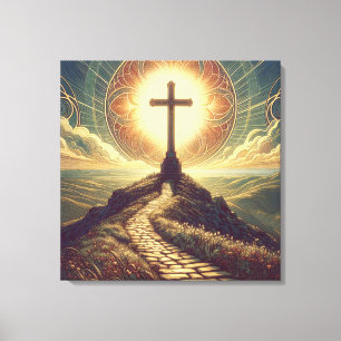 Toile Croix du Nouveau sur une colline