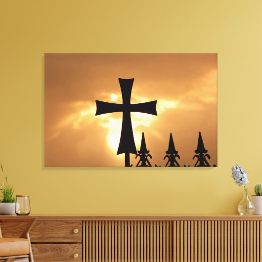 Toile Croix en fer forgé sur une clôture (Insitu(Salon))