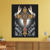 Toile Croix gothique à mains (Insitu(Salon))