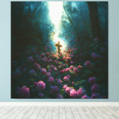 Toile Croix religieuse sacrée pour des espaces pacifique (Insitu (Plancher de Bois))