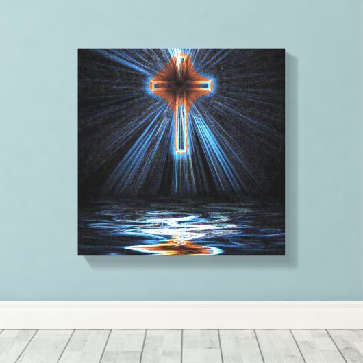 Toile croix sainte réfléchie sur l'eau (Insitu (Plancher de Bois))