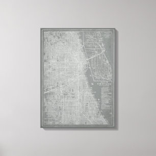 Toile Croquis de Chicago City Map