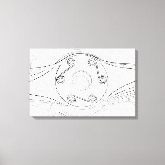 Toile Croquis de hélice d'avion noir et blanc (Recto)