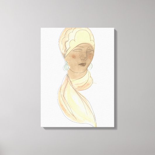 Toile Croquis de mode Flapper - Femme avec Écharpe (Recto)