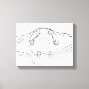 Toile Croquis d'hélice d'avion noir et blanc