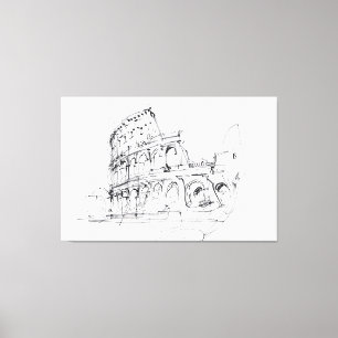 Toile Croquis du Colisée Historique Artistique - Premium