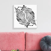 Toile Croquis Inspiré Des Plumes 6 (Insitu(Salon))