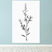 Toile Croquis minimaliste de romarin monochrome (Insitu (Plancher de Bois))