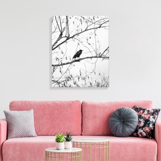 Toile Crow dans un Birch Tree (Insitu(Salon))
