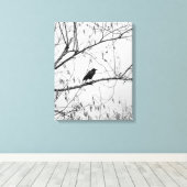 Toile Crow dans un Birch Tree (Insitu (Plancher de Bois))