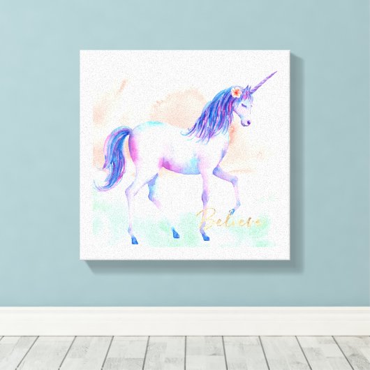 Toile Croyez Pretty Unicorn (Insitu (Plancher de Bois))