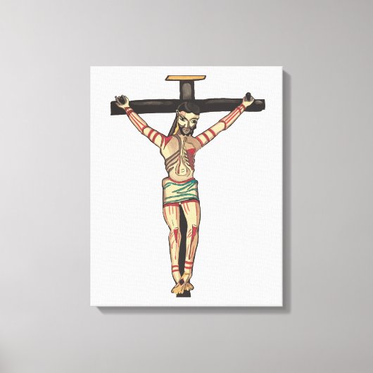 Toile Crucifixion Jésus Christ Croix Aquarelle art (Recto)
