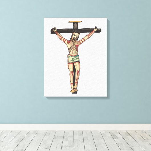 Toile Crucifixion Jésus Christ Croix Aquarelle art (Insitu (Plancher de Bois))