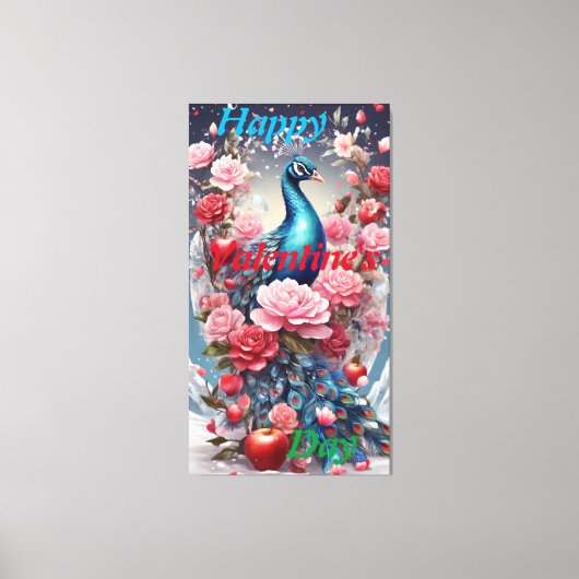 Toile Crystal Blooms Wonderland : Peacock Canvas Art (Recto)