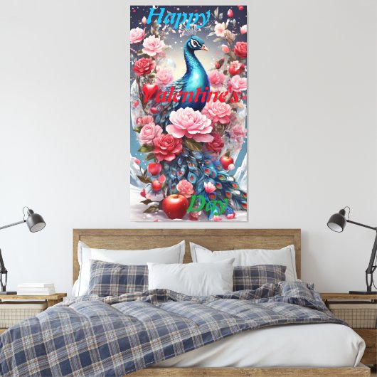 Toile Crystal Blooms Wonderland : Peacock Canvas Art (Insitu(Chambre))
