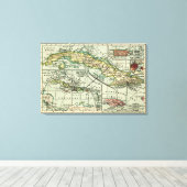 Toile CubaCarte panoramiqueCuba (Insitu (Plancher de Bois))