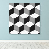 Toile Cube grand Motif noir blanc et gris (Insitu (Plancher de Bois))