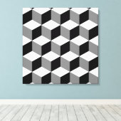 Toile Cube Motif noir blanc et gris (Insitu (Plancher de Bois))