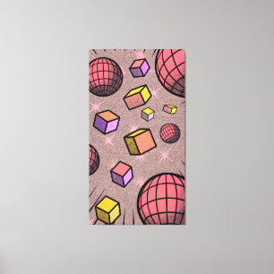 Toile cubes flottants abstraits amusants et vibrants