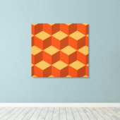 Toile Cubes orange (Insitu (Plancher de Bois))
