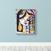 Toile Cubism Portrait Girl (Insitu (Plancher de Bois))