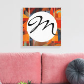 Toile Cubisme Abstrait coloré Klee Temple Gardens (Insitu(Salon))