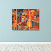 Toile Cubisme Abstrait coloré Klee Temple Gardens (Insitu (Plancher de Bois))