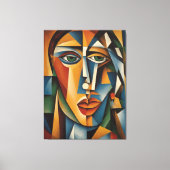 Toile Cubisme vibrant Portrait féminin Picasso Braque (Recto)