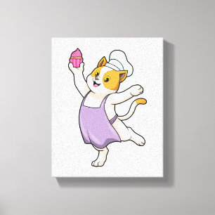 Toile Cuire au chat avec tablier de Cuisine et muffin