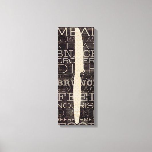 Toile Cuisine couteau avec mots (Recto)