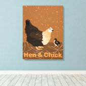 Toile Cuisine moderne Sandy-orange Hen & Chick (Insitu (Plancher de Bois))