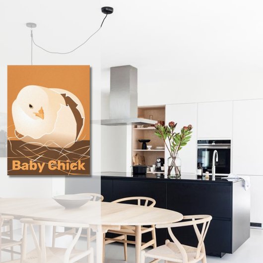 Toile Cuisine orange pour l'éclosion de poussins