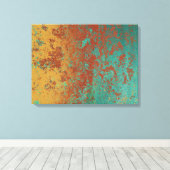 Toile Cuivre Turquoise Bleu Orange Texture Brown (Insitu (Plancher de Bois))