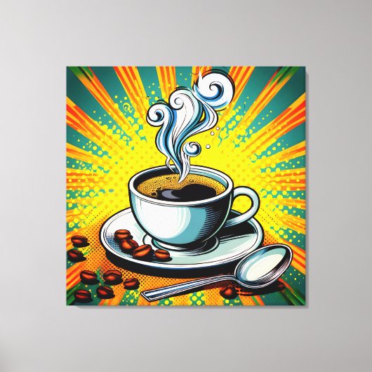Toile Cup of Coffee Canvas Wall Art (Recto)